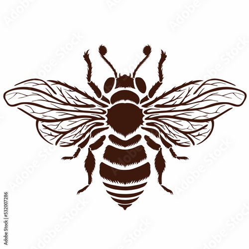 Bee stencils logo illustration 