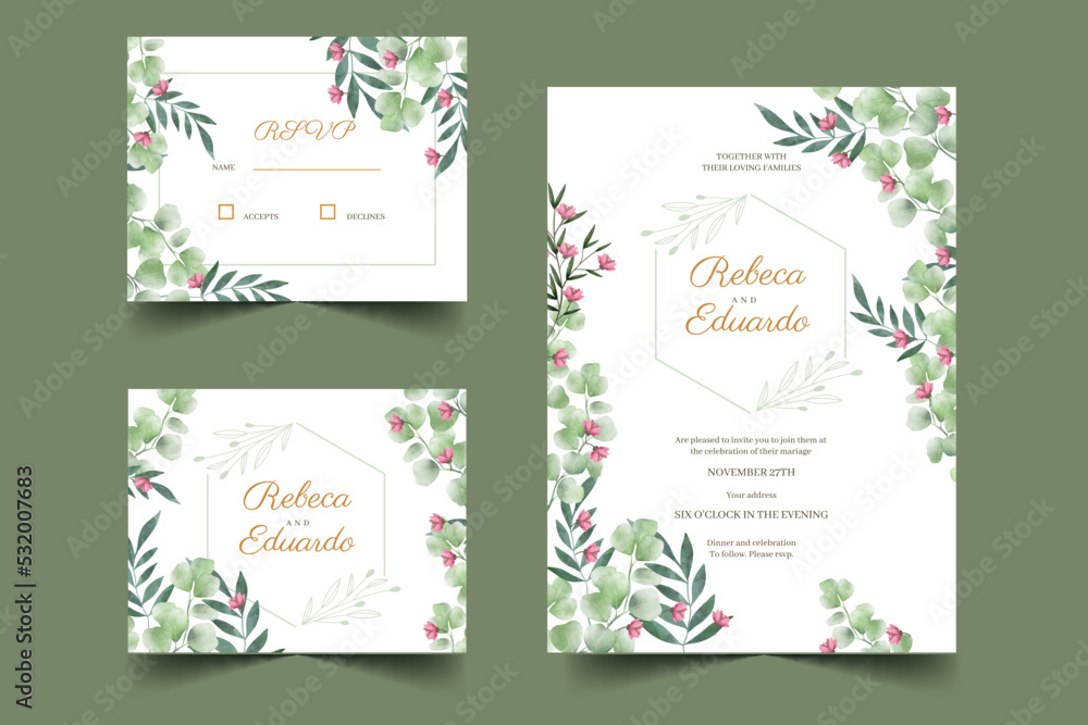 elegant wedding invitation card template vector design illustration elegant wedding invitation card template vector design illustration