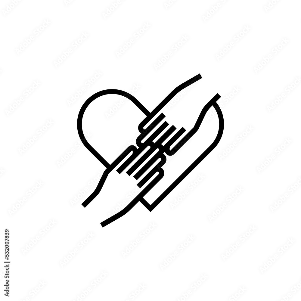 Hands line icon isolated on white background Hands line icon isolated on white background