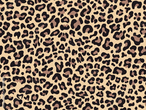  leopard texture vector seamless trendy animal pattern, yellow background