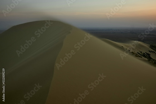 View of the Sarykum dune in summer in Dagestan