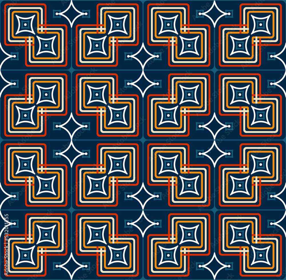 seamless geometric pattern with square and star shapes