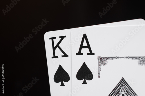 Playing cards ace and king