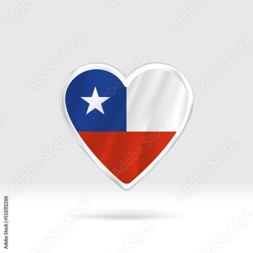 Heart from Chile flag. Silver button star and flag template. Easy editing and vector in groups. National flag vector illustration on white background. Free Download Heart from Chile flag. Silver button star and flag template. Easy editing and vector in groups. National flag vector illustration on white background. - GFXLoad