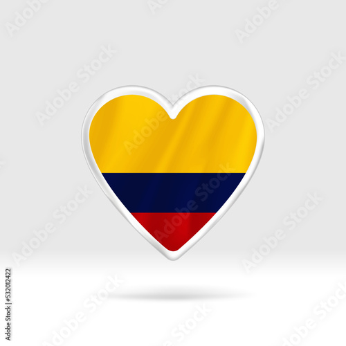 Heart from Colombia flag. Silver button star and flag template. Easy editing and vector in groups. National flag vector illustration on white background. Free Download Heart from Colombia flag. Silver button star and flag template. Easy editing and vector in groups. National flag vector illustration on white background. - GFXLoad