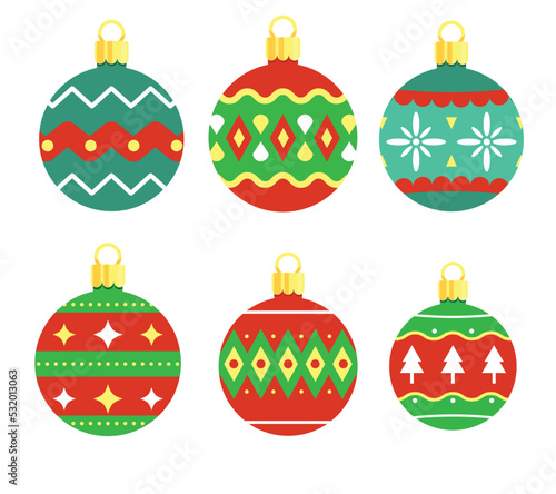 set of christmas balls