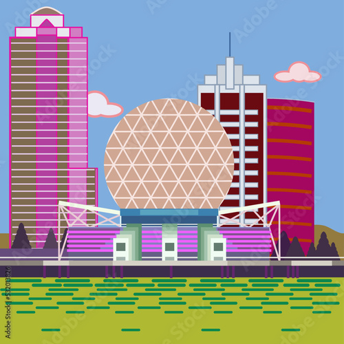 city landscape dome buiding structure