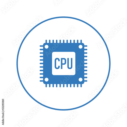 Computer hardware part processor icon | Circle version icon |