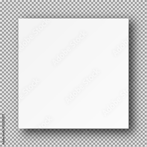 white blank paper banner sheet with light shadow vector eps10