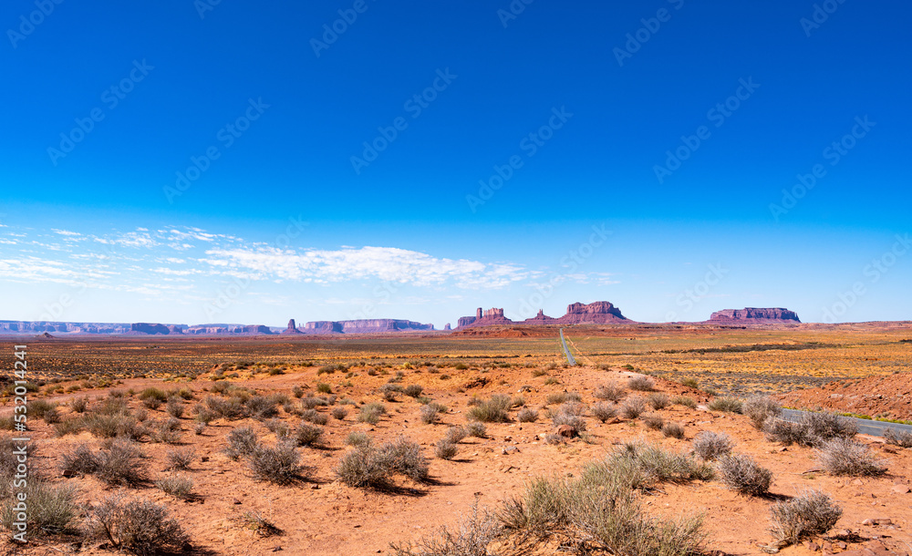 Panoramic overlook of the Monument Valley.