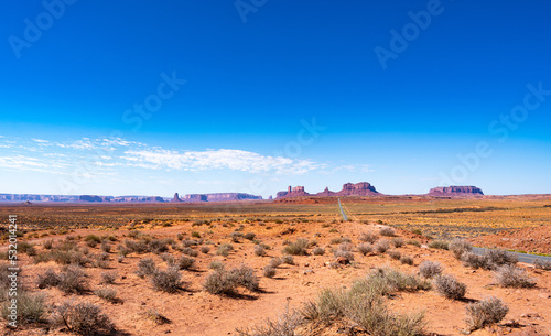 Panoramic overlook of the Monument Valley.