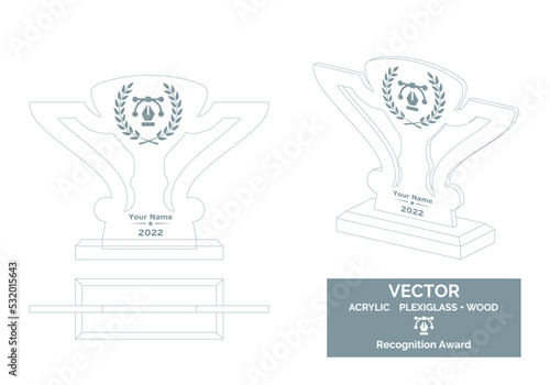 Abstract Trophy Vector Template, Business Trophy Distinction Award, Employee Recognition Trophy Award