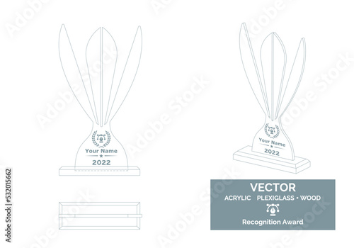 Abstract Trophy Vector Template, Business Trophy Distinction Award, Employee Recognition Trophy Award