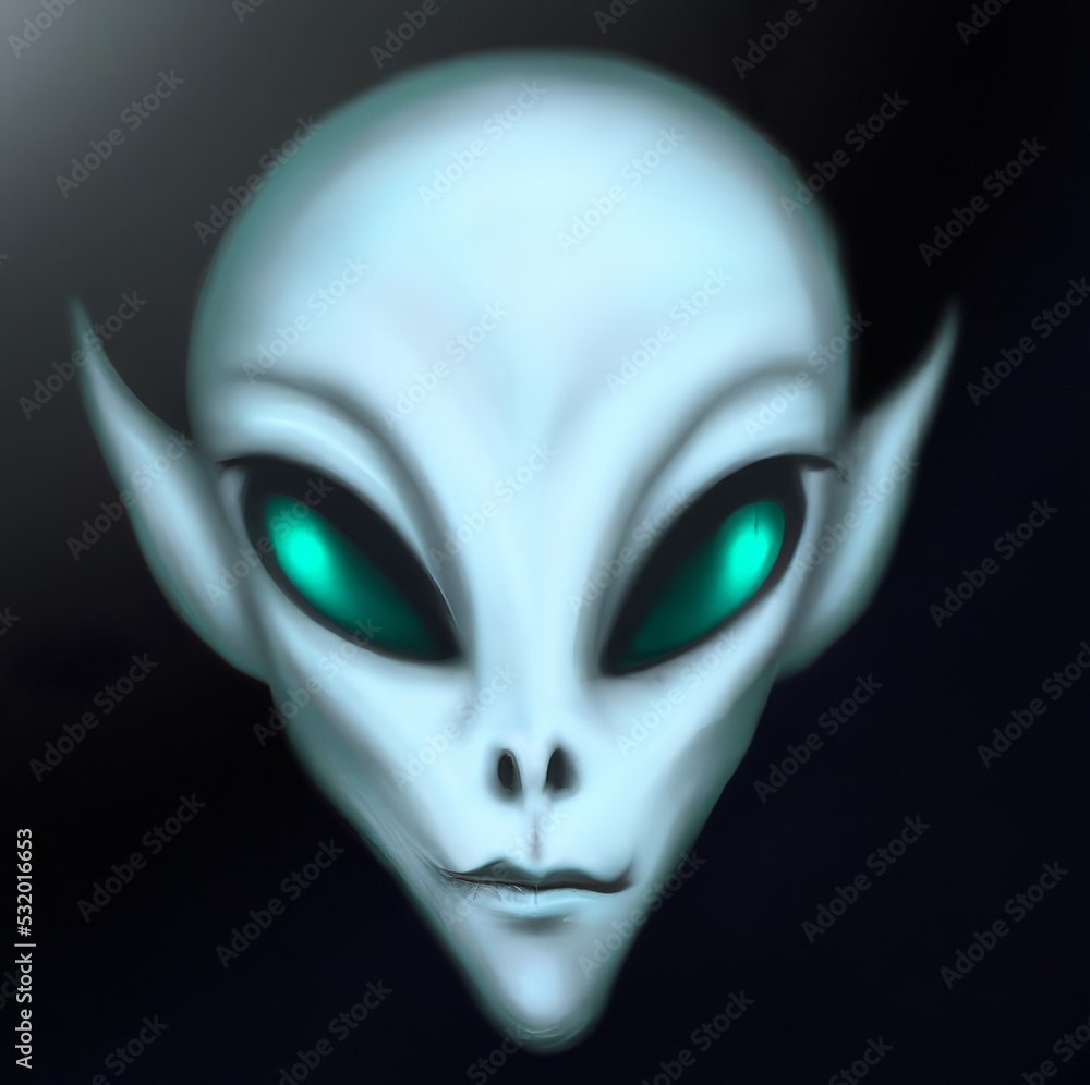 Digital art of an alien from another planet