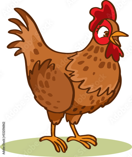 Cute Hen animal cartoon illustration