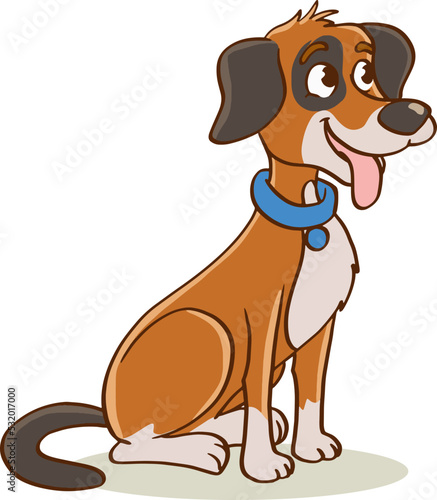 happy dog carton vector illustration