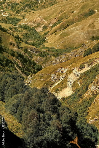 Tobot waterfall valley in Dagestan