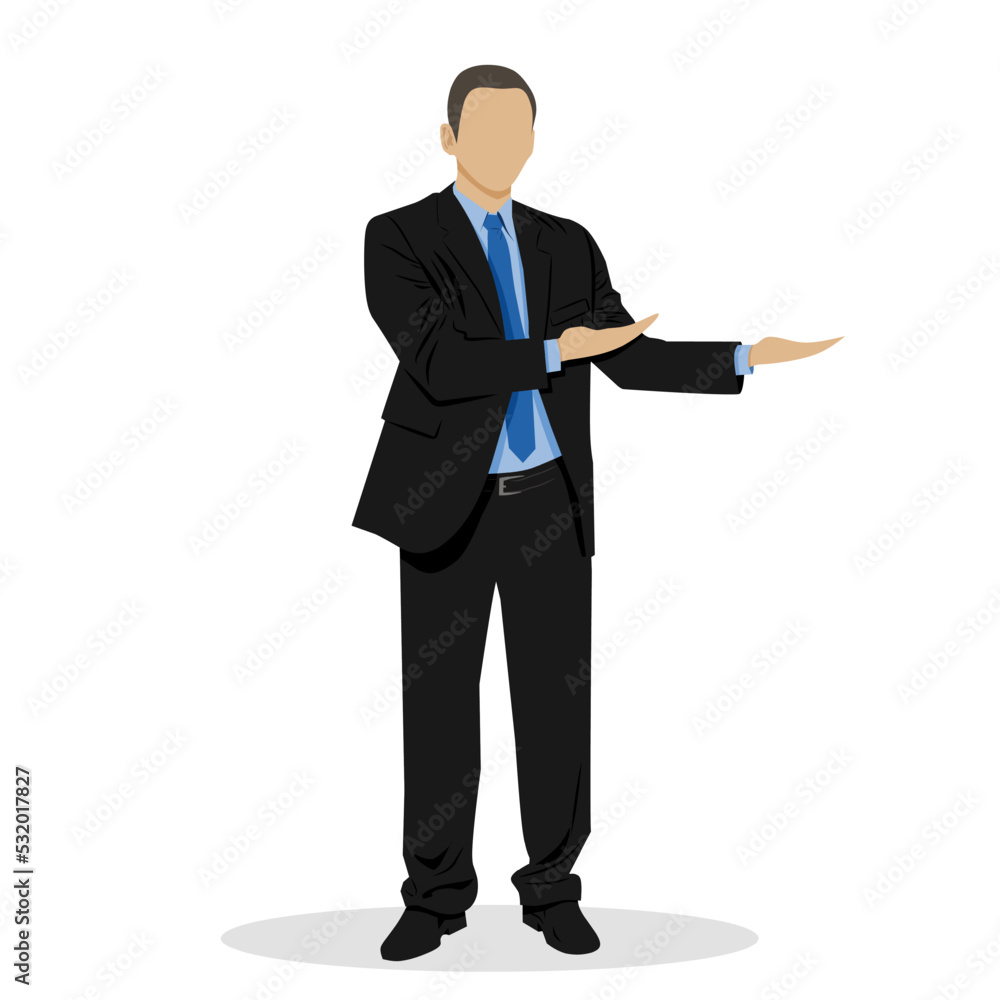 Responsible business man standing Responsible business man standing