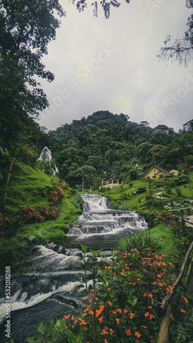 Paisaje de rio y naturaleza en Colombia - Santa rosa de cabal / Landscape of river and nature in Colombia photo