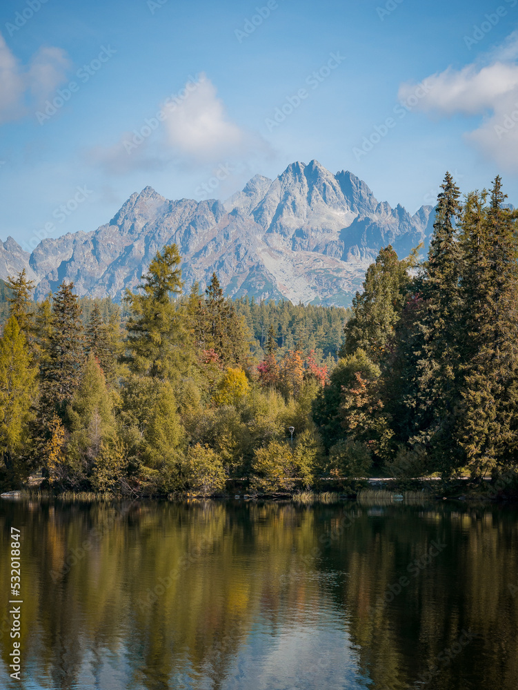 The beautiful surroundings of Lake Strbske pleso The beautiful surroundings of Lake Strbske pleso