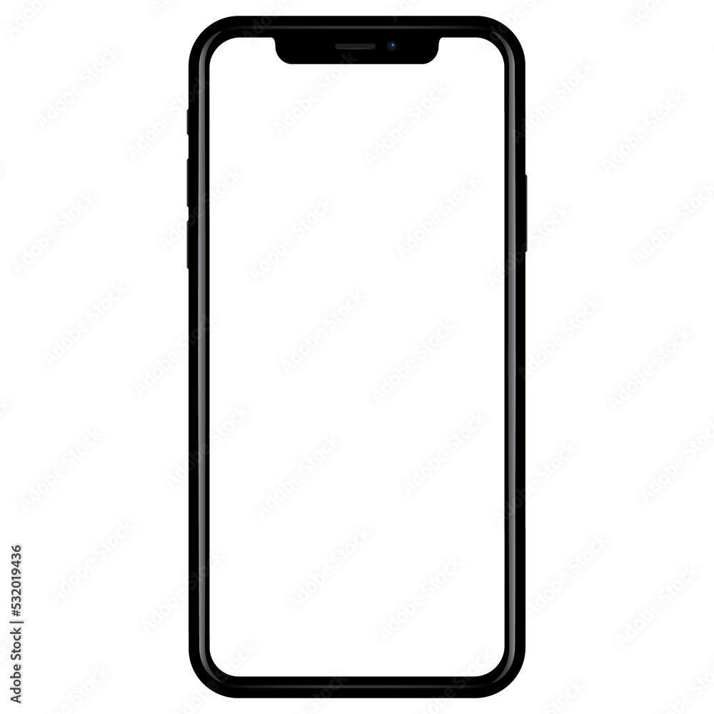 Black smartphone mockup with transparent screen Black smartphone mockup with transparent screen