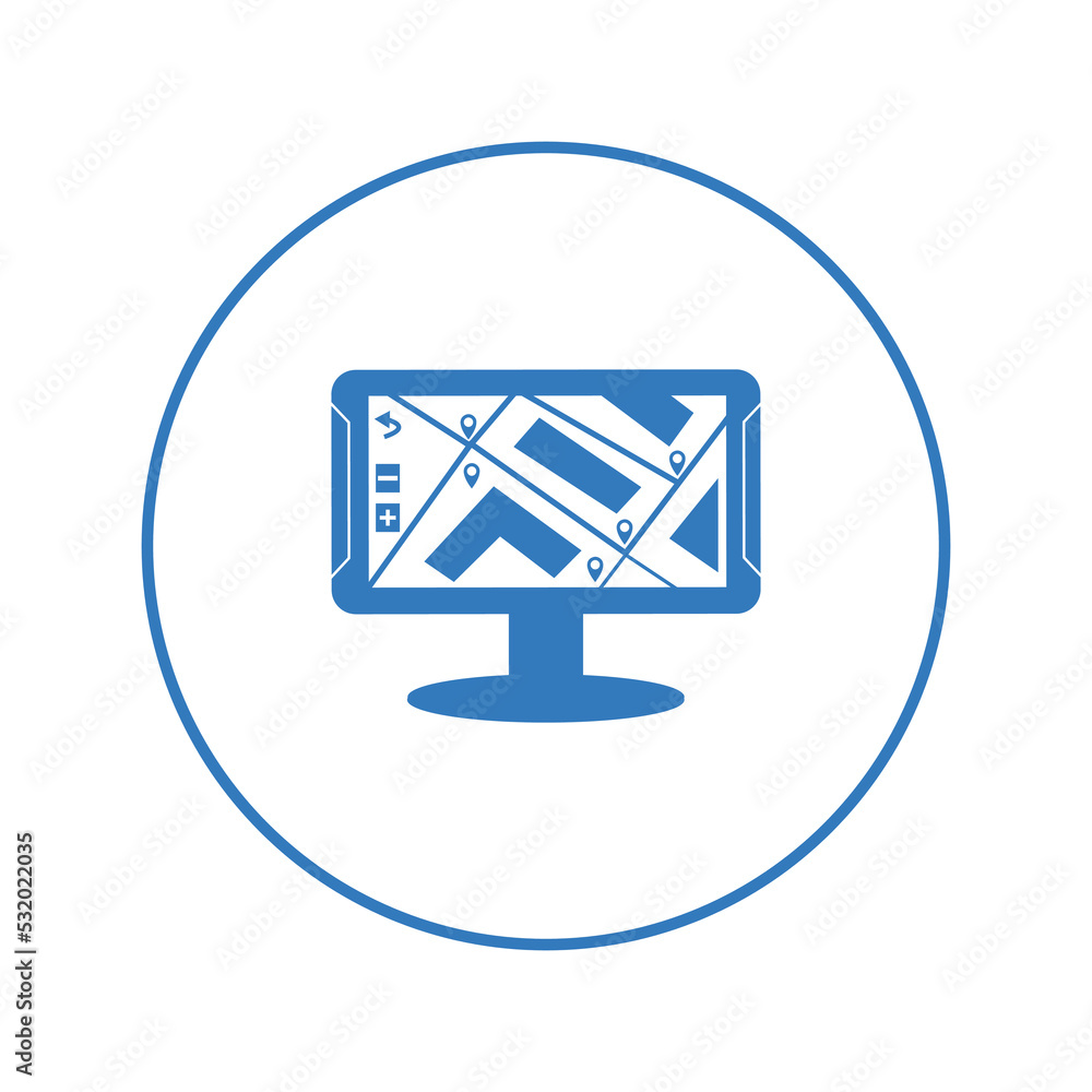 Device monitor global gps navigation icon | Circle version icon | Device monitor global gps navigation icon | Circle version icon |