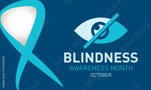 Blindness awareness month is observed every year in october. Template for banner, card, background. Vector illustration. photo