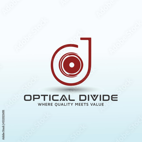 optical brand vector letter od logo design