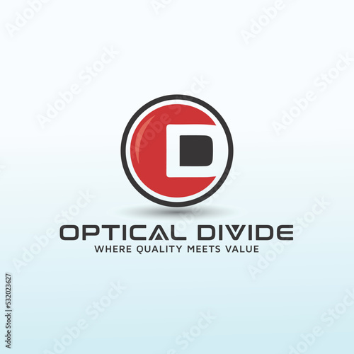 optical brand vector letter od logo design photo
