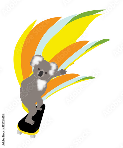 Canvas Print Koala skater