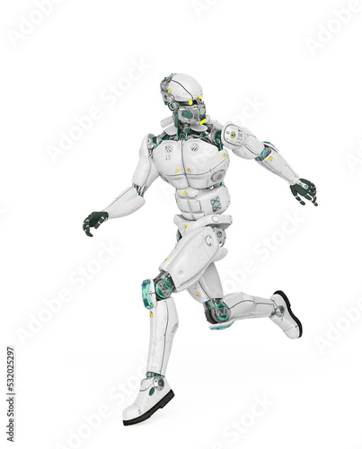 robot test is running and looking back