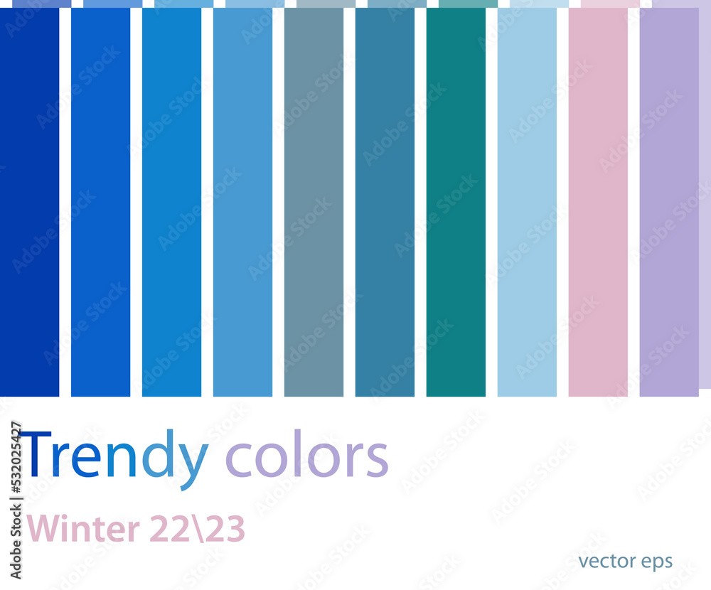 Obraz premium Winter colours pallete, trandy fashion set.