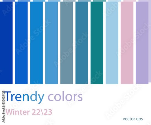 Winter colours pallete, trandy fashion set.