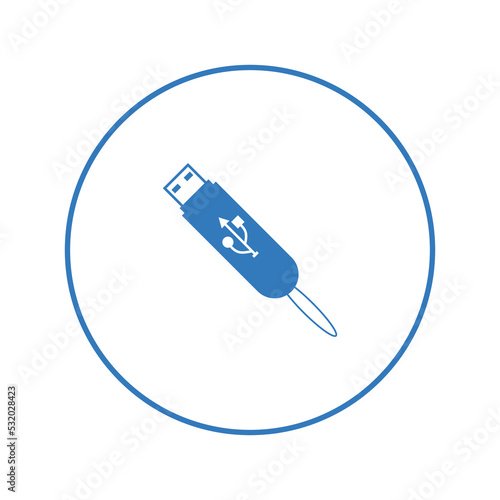 Memory usb pen drive icon | Circle version icon |
