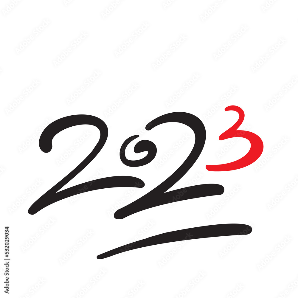 2023 Hand Drawn Vector Numbers, Sketch Calendar Design 2023 Hand Drawn Vector Numbers, Sketch Calendar Design