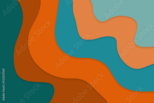 modern orange, turquoise and green gradient wavy background