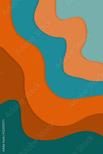 modern orange, turquoise and green gradient wavy background