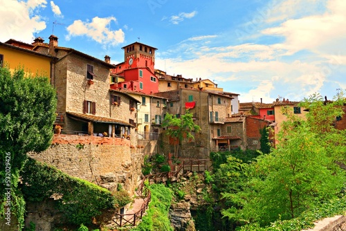 landscape of Loro Ciuffenna, ancient village located in Valdarno, Arezzo in Tuscany Italy photo