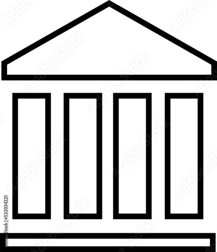 Isolated icon of a bank. Concept of law and finance photo