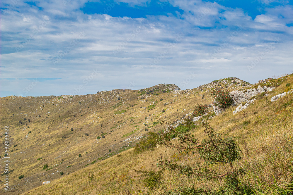 Rtanj, Serbian natural pyramid with blue sky. Wallpaper like picture. Serbian Hiking peak. Serbian nature. Aliens legend in Serbia.Serbian Hiking center
