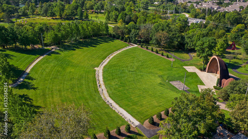 Aerial photos of the Amphitheater at Stubbs park Centerville Oio photo