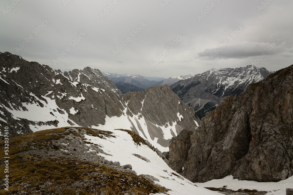 Snow-covered Alps, above Innsbruck, Austria