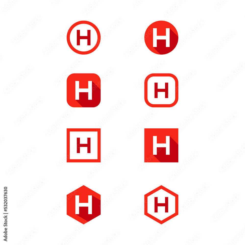 letter H icon sample letter H icon sample