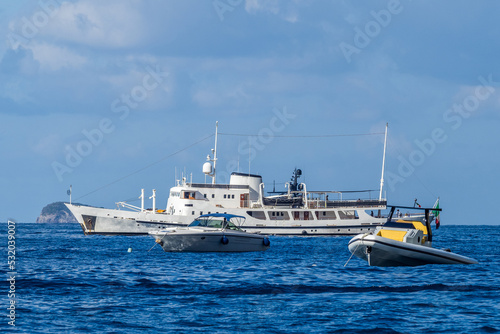 Boats in the Tyrrhenian sea by Amalfi Coast in Italy © oldmn