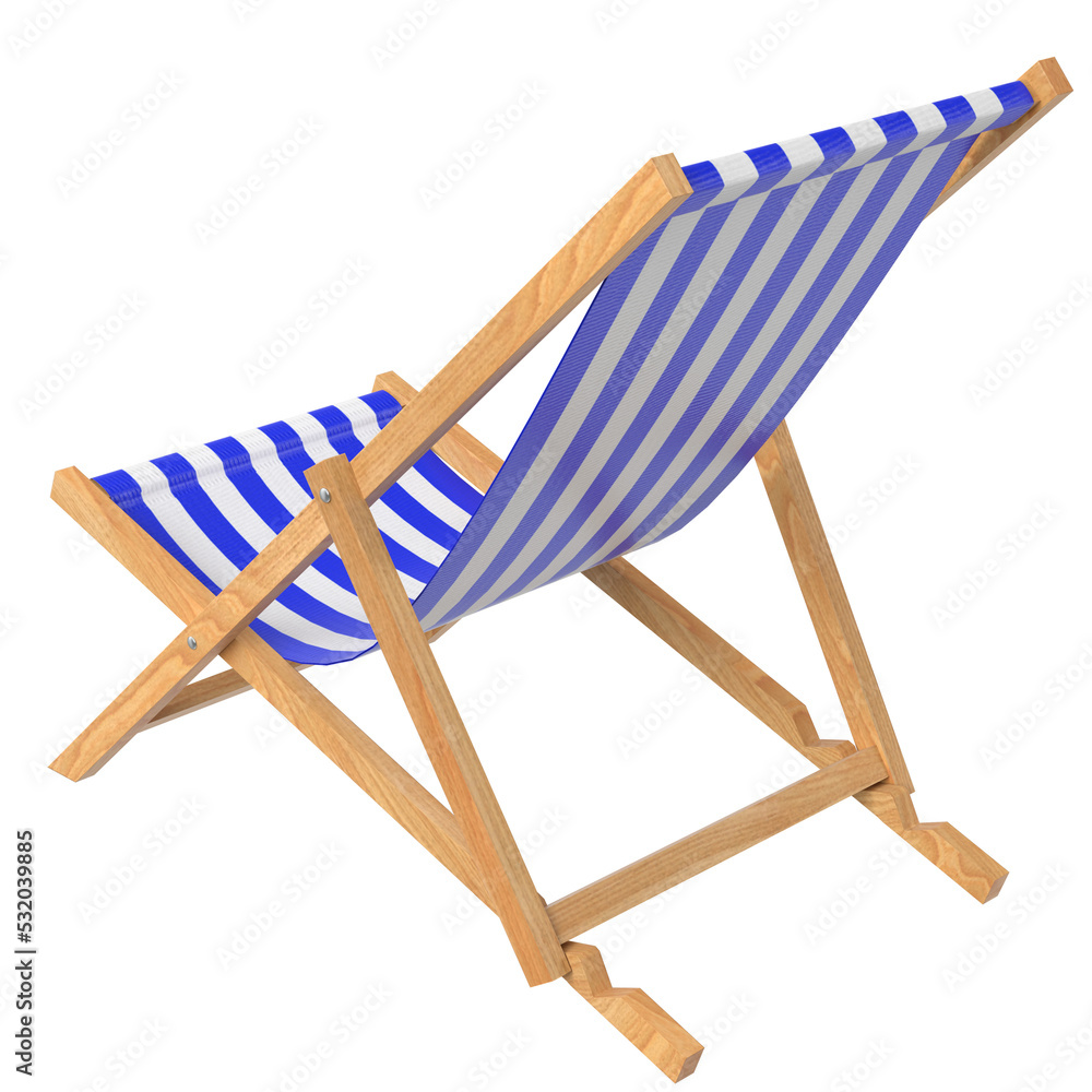 3D rendering illustration of a beach chair 3D rendering illustration of a beach chair