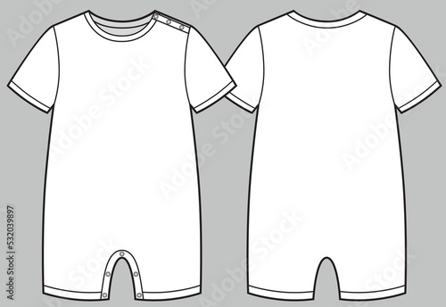 Baby bodysuit design with a short sleeves