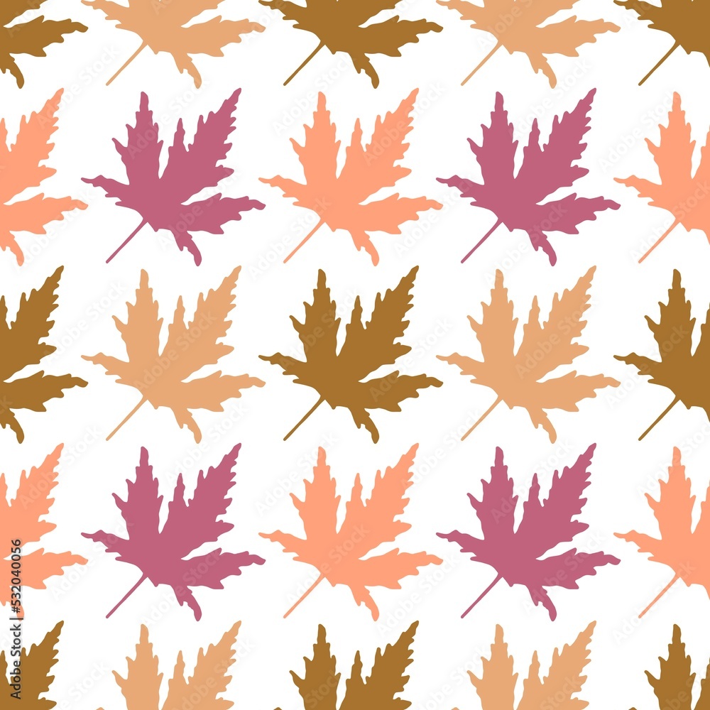 Autumn cartoon doodle seamless maple leaves pattern for wrapping paper and clothes print and kids Autumn cartoon doodle seamless maple leaves pattern for wrapping paper and clothes print and kids