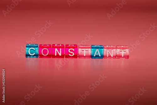 Quadro su tela the word constant made up of cubes