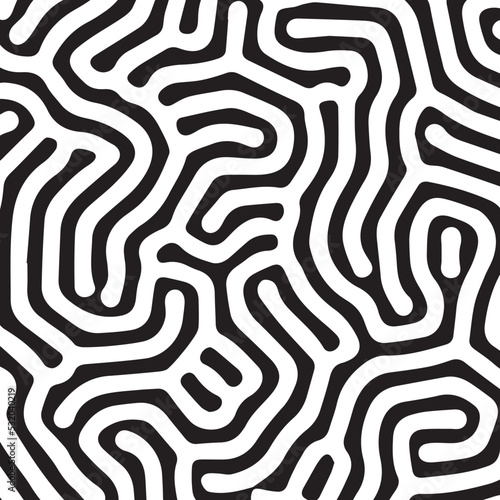 Black abstract organic Turing patern