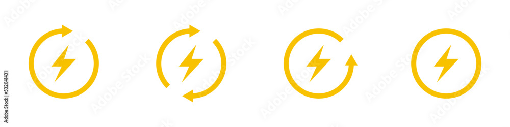 Conjunto de iconos de energía renovable. Concepto de ecología. Ahorrar y reciclar energía eléctrica. Ilustración vectorial Conjunto de iconos de energía renovable. Concepto de ecología. Ahorrar y reciclar energía eléctrica. Ilustración vectorial